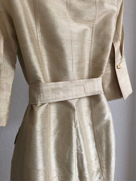 Pink Tartan Size 0 Gold Silk Snap Dress