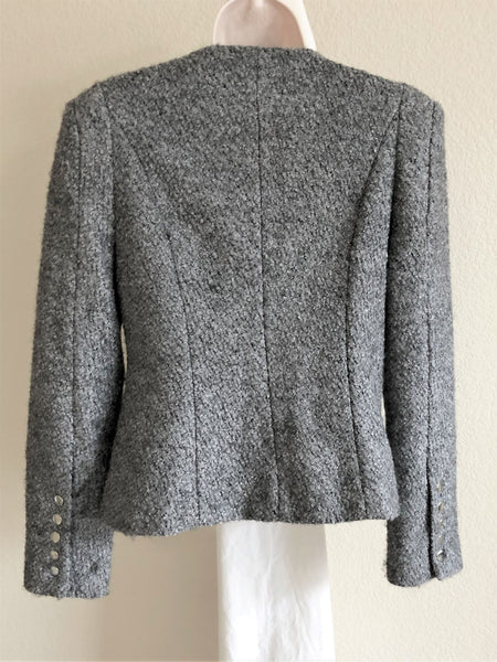 Luii Size Medium Gray Boucle Moto Blazer