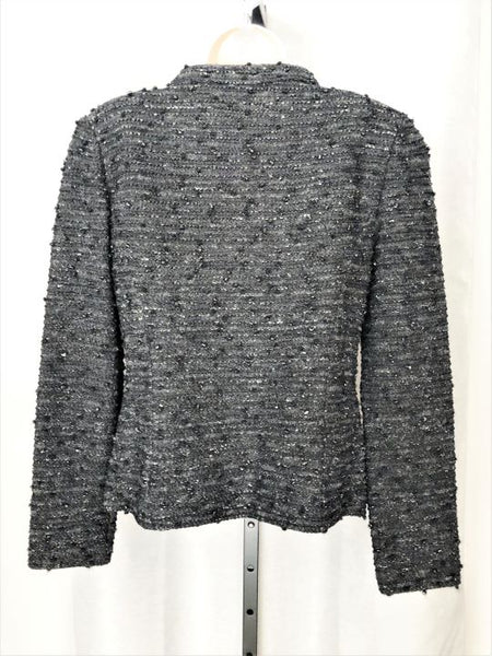 St. John Size 8 Charcoal Gray Boucle Blazer