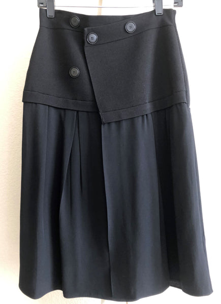Lewit Size 6 Black Mixed Media Skirt