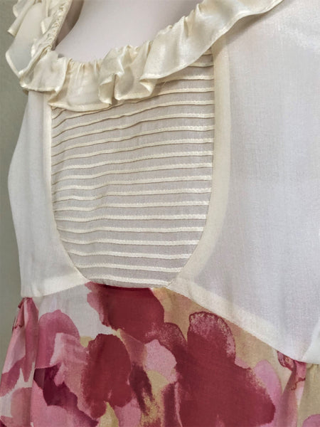 Odille Anthropologie MEDIUM Floral Silk Top - CLEARANCE
