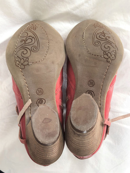 Khris Size 5.5 Red Leather Bootie - CLEARANCE