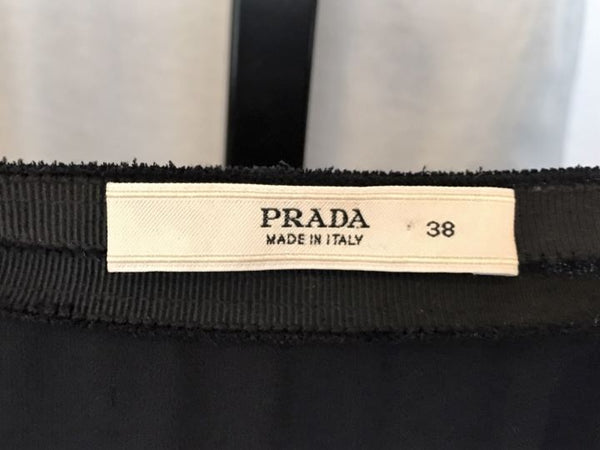 PRADA Authentic Size XS Black Chiffon Beaded Skirt
