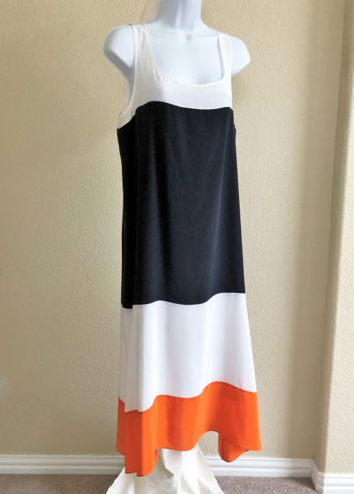 blue dress for baby girl Bailey44 Size Large Navy and White Color Block Dress – FABULUX