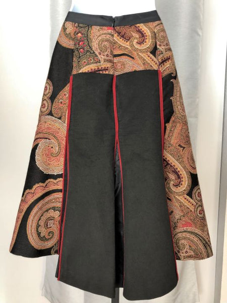 ETRO Authentic SMALL Black and Red Paisley Skirt