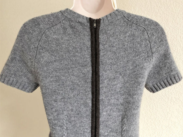 BCBGMaxazria Size XS Gray Back Zip Sweater