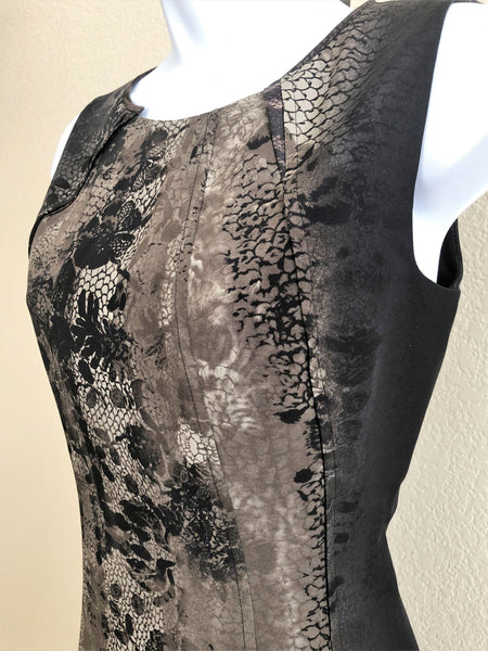 Tahari Size 2 Brown Floral Silk Dress - CLEARANCE