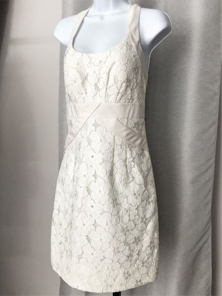 Phoebe Couture Size 6 White Lace Halter Dress