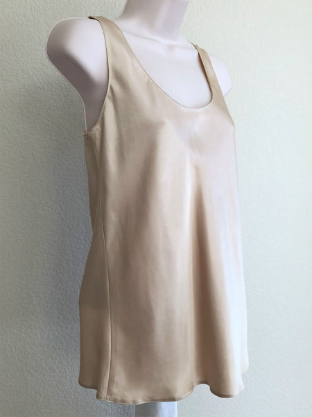 VINCE Size 2 Beige Satin Tank Top