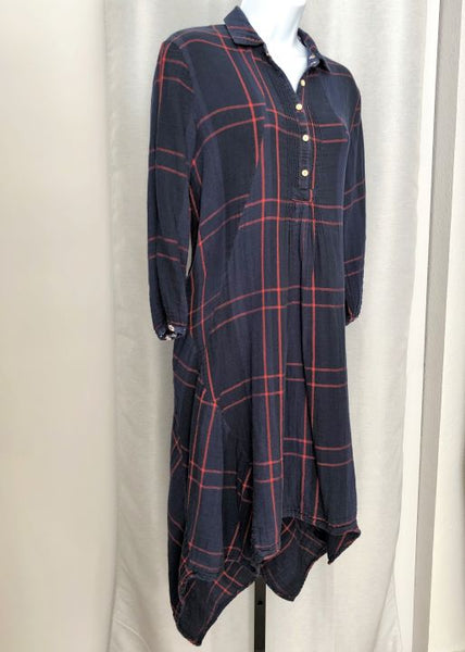 Isabella Sinclair Anthropologie Small Navy Flannel Dress