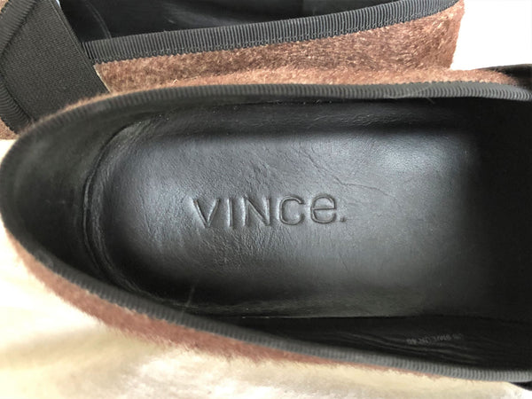 VINCE Size 9 Brown Calf Hair Slip-ons