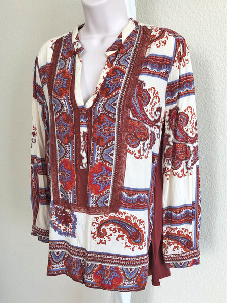 Tiny Anthropologie Size XS Nahara Rust Paisley Top