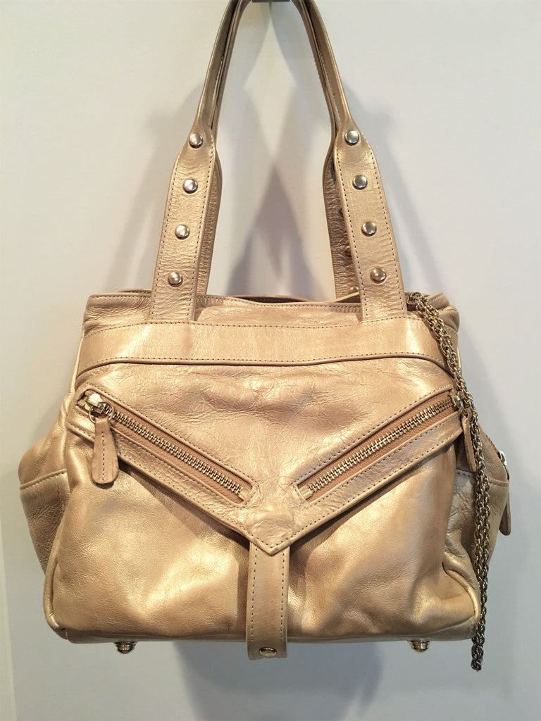 Botkier Gold Leather Trigger Shoulder Bag Gold M