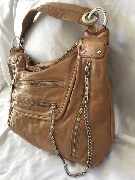 Junior Drake Tan Leather Messenger Bag