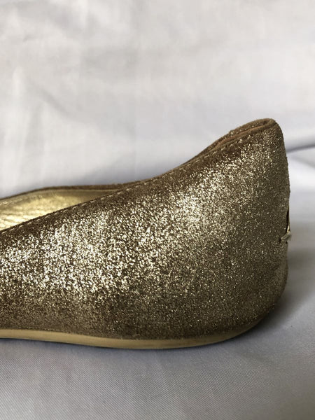 Jimmy Choo Authentic Size 6.5 - 7 Gold Rhinestone Flats