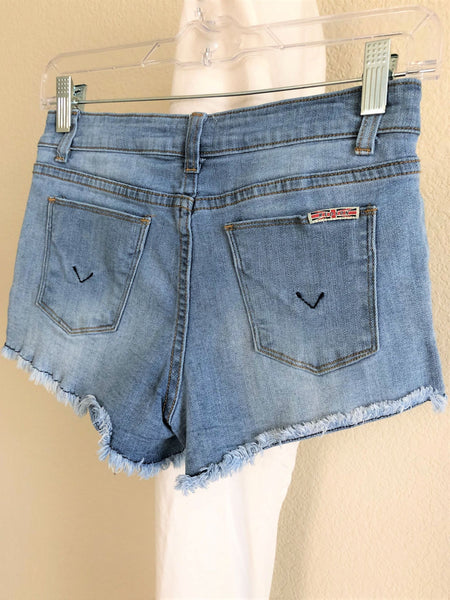 Hudson Size 0 Blue Denim Butterfly Rose Shorts