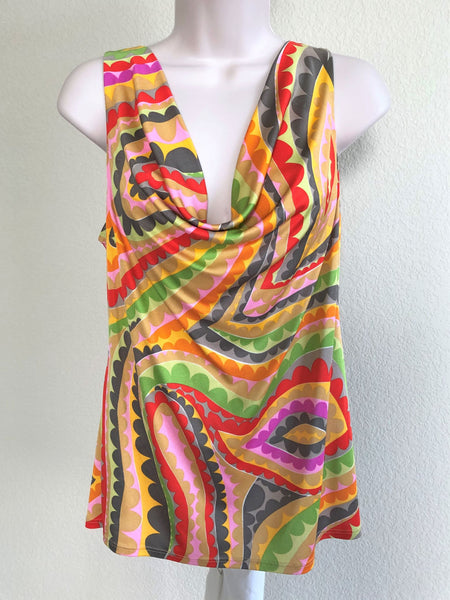 Trina Turk Size Large Multi-Color Silk Top