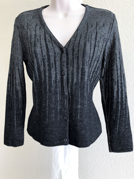 Emanual Ungaro PETITE Gray Metallic Cardigan