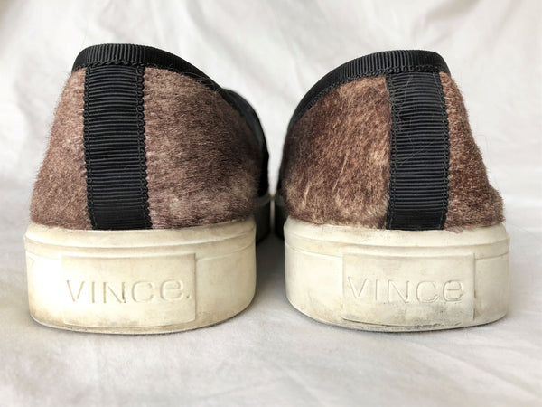 VINCE Size 9 Brown Calf Hair Slip-ons