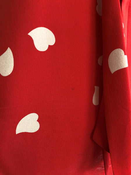 Tory Burch Size 4 Silk Red Hearts Top - CLEARANCE
