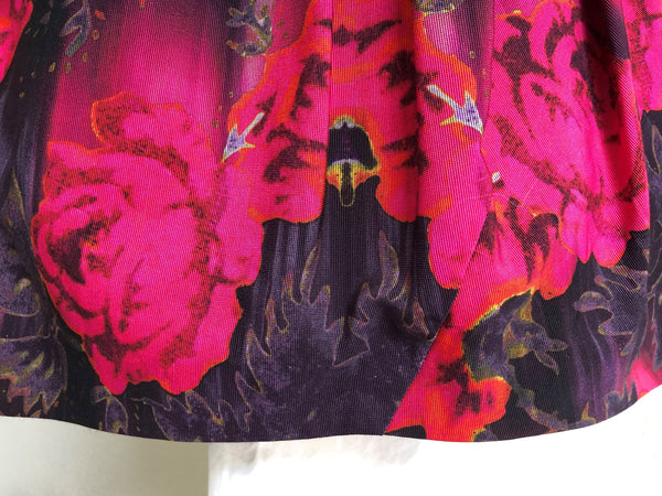 Nanette Lepore Size 4 Black and Red Floral Dress