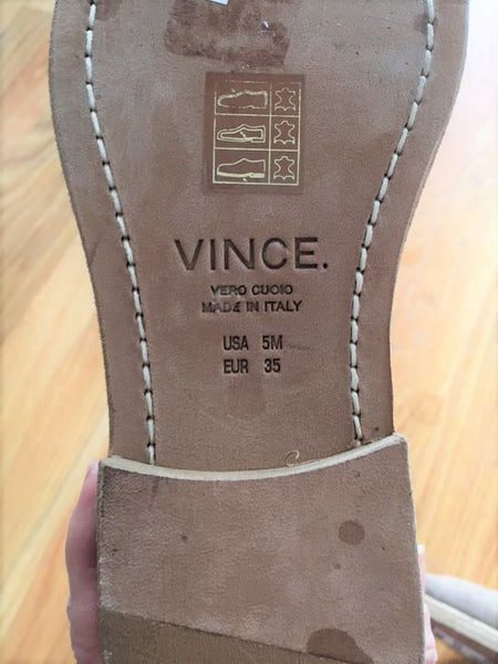 VINCE Size 5 Tan Leather and Suede Booties