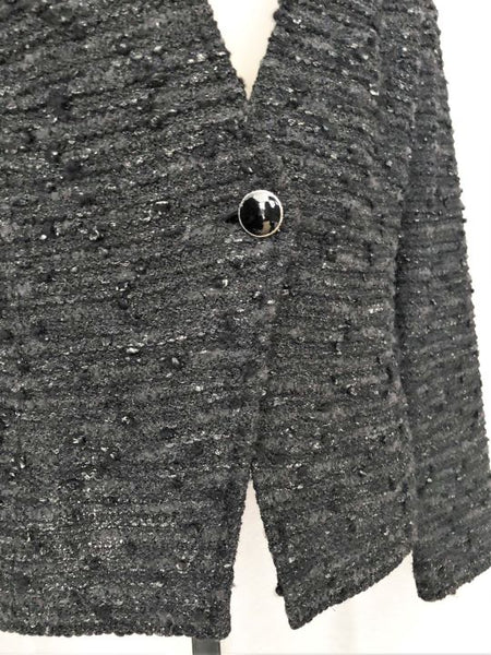 St. John Size 8 Charcoal Gray Boucle Blazer