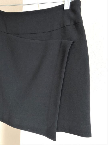 VINCE Size 4 Black Wrap Mini Skirt