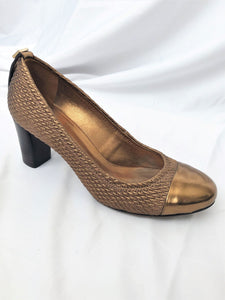 Tory Burch Size 6 Bronze Woven Pumps