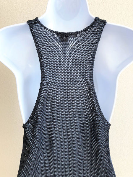 VINCE MEDIUM Navy Mesh Tank Top