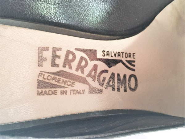 Salvatore Ferragamo Authentic Size 6 Olive Pumps