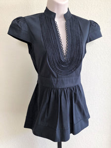 BCBGMaxazria Size XS Navy Peplum Top