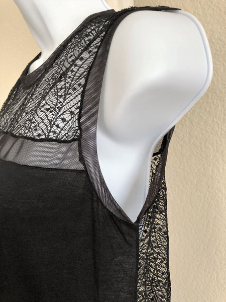 BCBGMaxazria Size XS Black Lace Back Tank