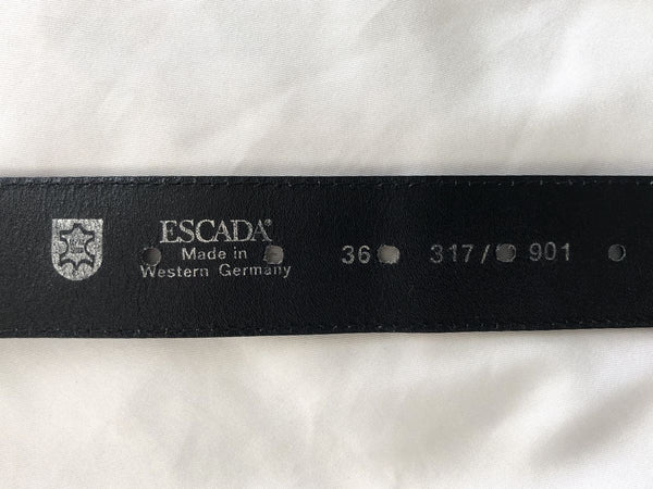 ESCADA Size XS Black Leather and Silver Belt