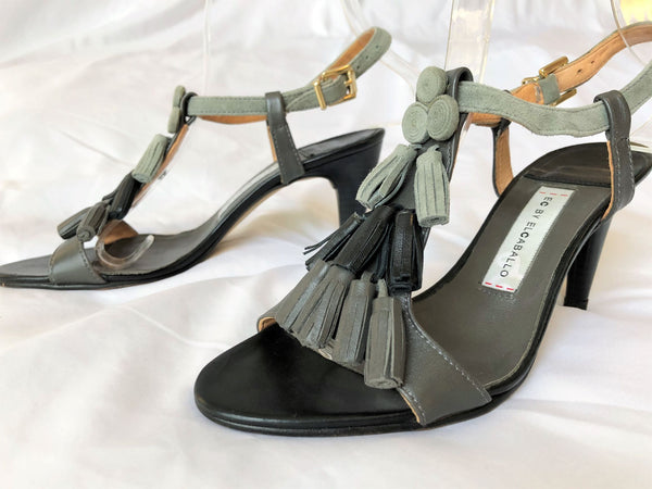 El Caballo Size 5.5 Blue Sandals