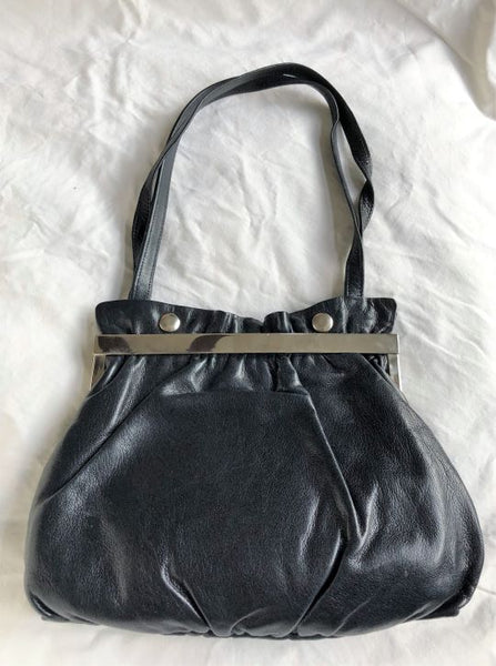 Nieri Argenti Vintage Italian Navy Leather Bag