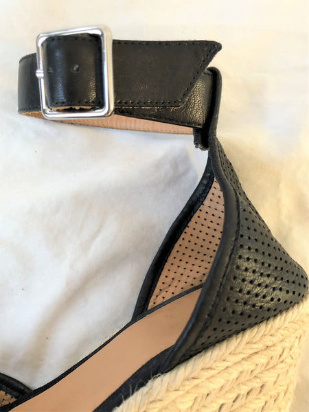 Marc by Marc Jacobs Size 6.5 Black Leather Espadrilles