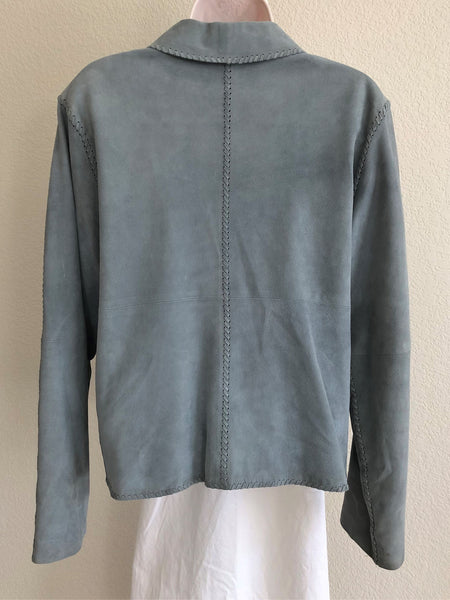 Sundance Size 10 Gray Suede Leather Whipstitch Jacket