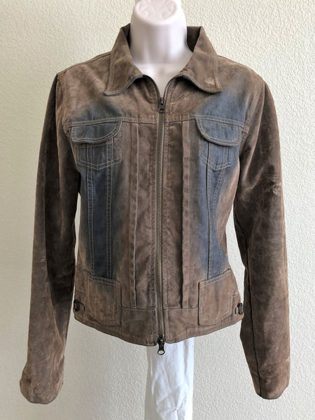 Polo Garage SMALL Tan Distressed Jacket - CLEARANCE