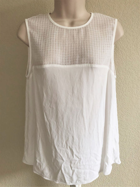 L'Agence Size 6 White Tank with Black Zipper