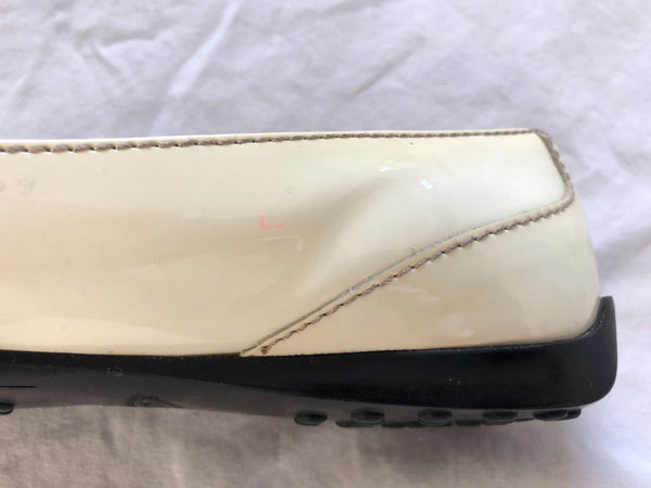 TOD'S Size 5 Ivory Patent Leather Loafers - $500 RETAIL