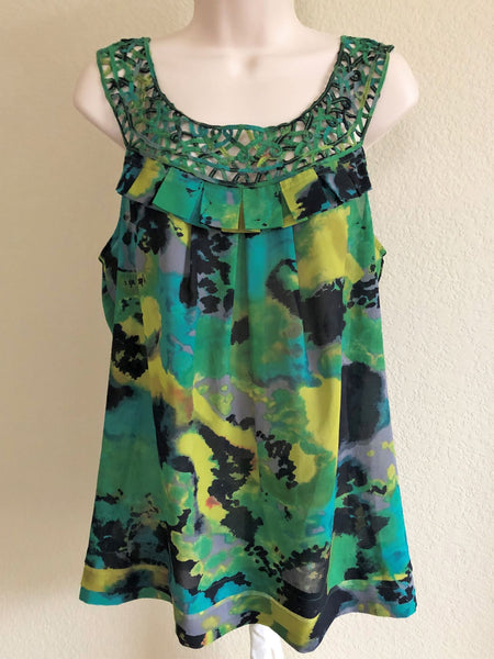 Odille Anthropologie Size 12 Green Top