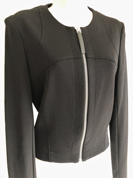 Helmut Lang MEDIUM Black Zip Front Blazer