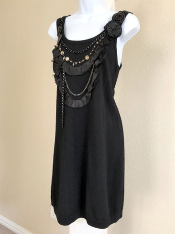 Nanette Lepore Size Medium Black Embellished Dress