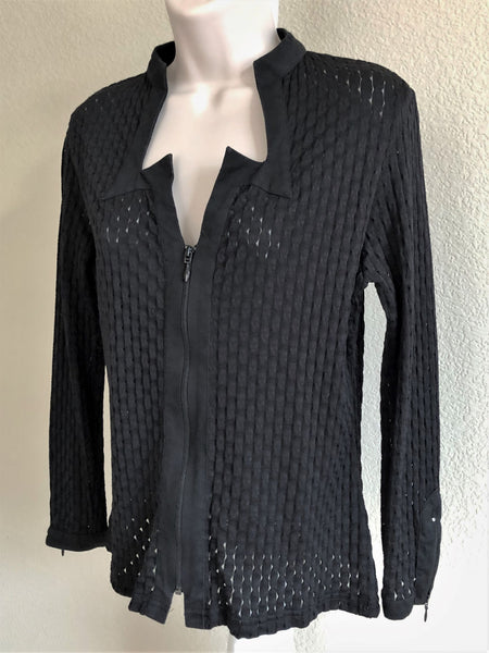 Anne Fontaine MEDIUM Vintage Black Textured Top