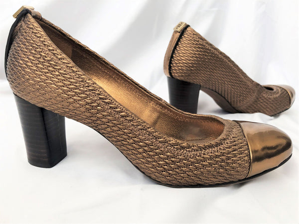 Tory Burch Size 6 Bronze Woven Pumps