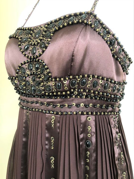 Sue Wong Size 0 Brown Beaded Dress