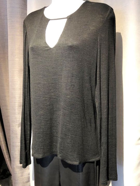 Halston Heritage MEDIUM Black Keyhole Top - CLEARANCE