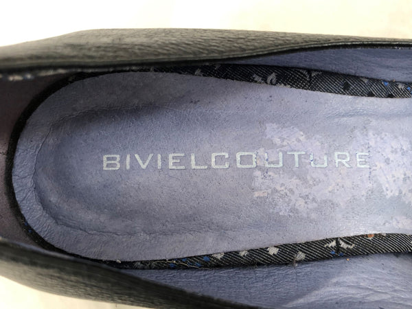 Biviel Couture Anthropologie Size 8 Sabana Black Leather Wedges