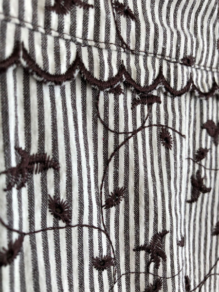 bebe MEDIUM  White and Brown Top - CLEARANCE